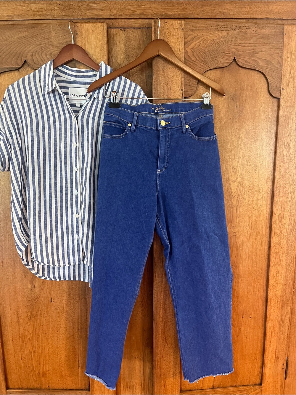 Lilly Pulitzer Deep Blue Flare/wide leg Jeans - ankle length